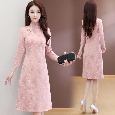 FA43192# 新款新中式旗袍显瘦修身连衣裙 服裝批發女裝批發服飾貨源