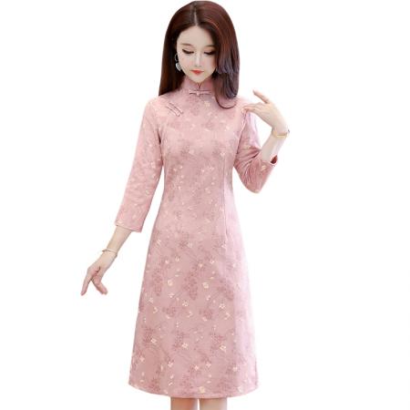 FA43192# 新款新中式旗袍显瘦修身连衣裙 服裝批發女裝批發服飾貨源