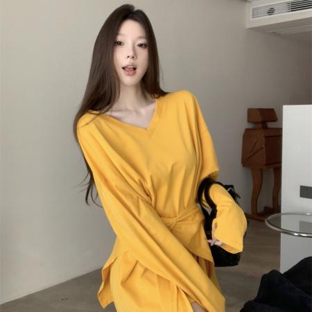 FA43251# 秋季新款宽松舒适休闲百搭显瘦长袖T恤配披肩两件套 服裝批發女裝批發服飾貨源