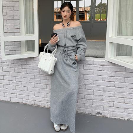 FA43343# 韩系运动休闲短款收腰上衣收腰斜肩 服裝批發女裝批發服飾貨源