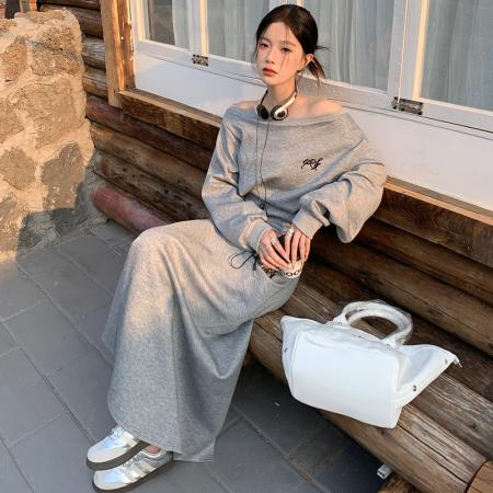 FA43343# 韩系运动休闲短款收腰上衣收腰斜肩 服裝批發女裝批發服飾貨源