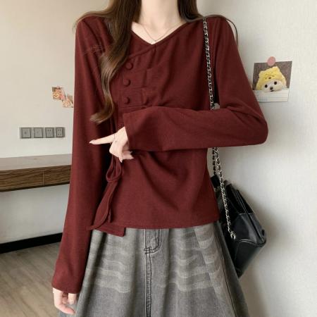 FA43360# 新版韩风设计感不规则褶皱长袖针织衫 服裝批發女裝批發服飾貨源