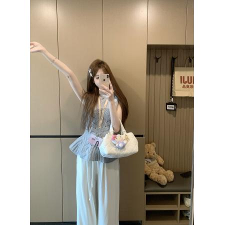 FA43385# 别致设计感无袖针织上衣 服裝批發女裝批發服飾貨源