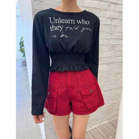 FA43471# 韩国东大门秋款时尚百搭圆领字母印花收腰T恤 服裝批發女裝批發服飾貨源
