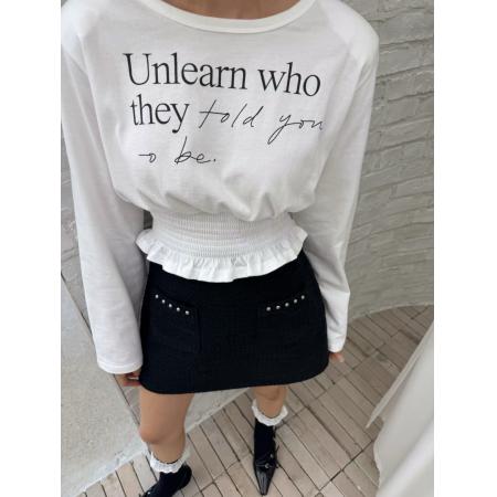 FA43471# 韩国东大门秋款时尚百搭圆领字母印花收腰T恤 服裝批發女裝批發服飾貨源