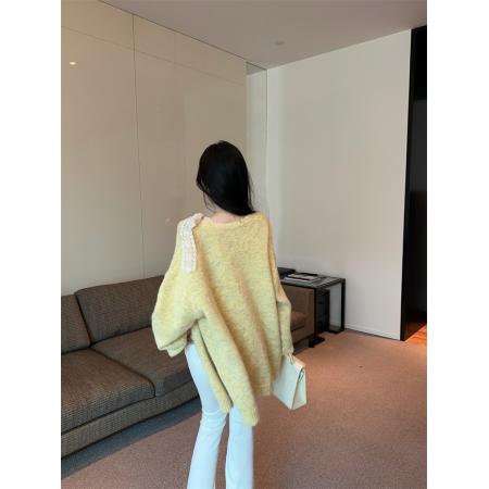 FA43476# 新款独特蕾丝吊带背心长袖开衫毛衣两件套女 服裝批發女裝批發服飾貨源