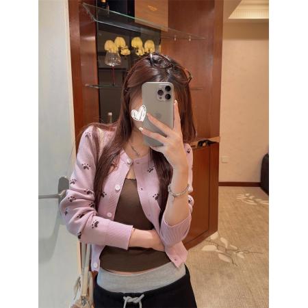 FA43526# 秋季针织开衫毛衣女休闲显瘦短款外套+直筒高腰休闲裤 服裝批發女裝批發服飾貨源