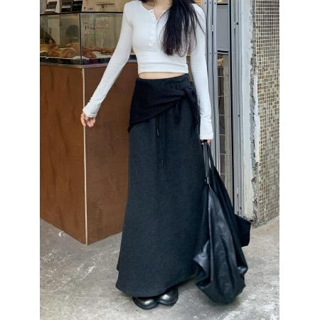FA43533# 新款复古屁帘A字裙显瘦半身裙 服裝批發女裝批發服飾貨源