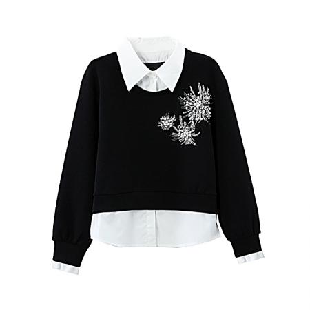 FA43618# 秋冬新款卫衣女时尚舒适慵懒宽松型休闲假两件打底上衣 服裝批發女裝批發服飾貨源