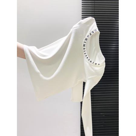 FA43638# 小众独特领口印花长袖t恤女秋季新款修身显瘦简约休闲小上衣 服裝批發女裝批發服飾貨源