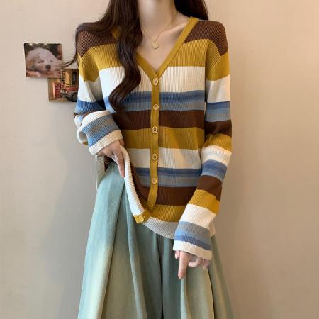 FA43660# 大码女装秋冬新款显瘦拼色减龄针织衫胖妹妹毛上衣女 服裝批發女裝批發服飾貨源