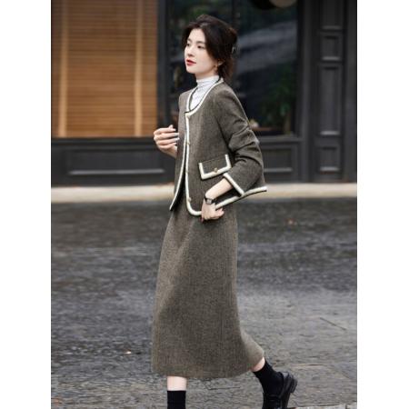 FA43695# 时尚贵气小香风外套半身裙套装女春季新品淑女感两件套 服裝批發女裝批發服飾貨源