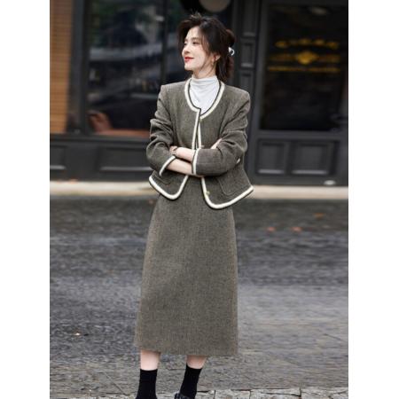 FA43695# 时尚贵气小香风外套半身裙套装女春季新品淑女感两件套 服裝批發女裝批發服飾貨源
