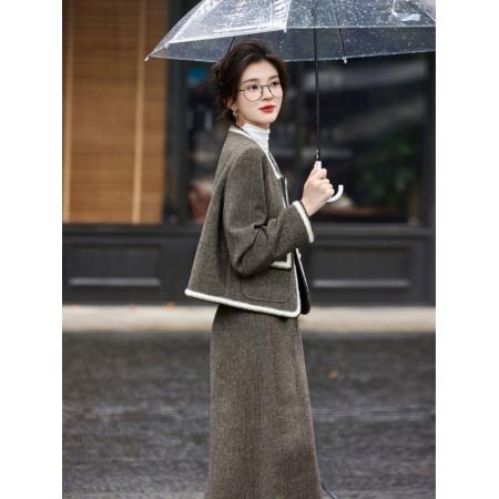 FA43695# 时尚贵气小香风外套半身裙套装女春季新品淑女感两件套 服裝批發女裝批發服飾貨源