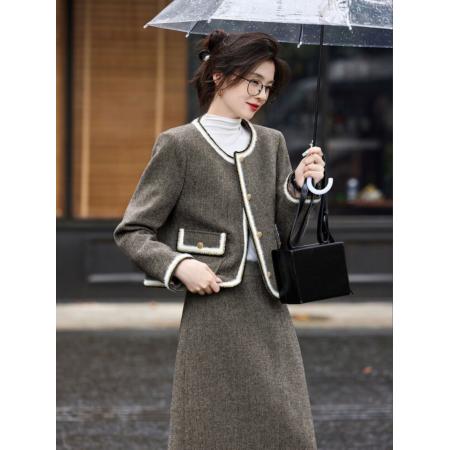 FA43695# 时尚贵气小香风外套半身裙套装女春季新品淑女感两件套 服裝批發女裝批發服飾貨源