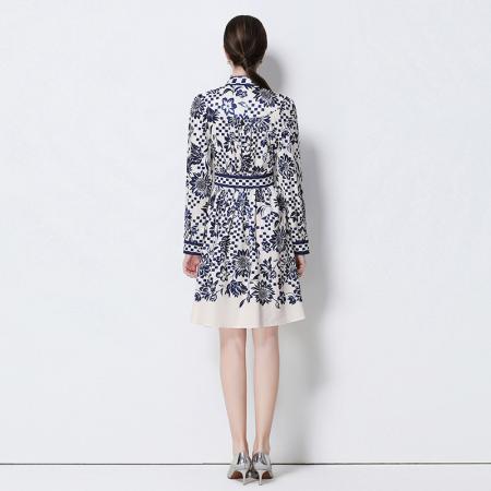 FA43743# 新款-时尚百搭修身显瘦定位印花连衣裙 服裝批發女裝批發服飾貨源