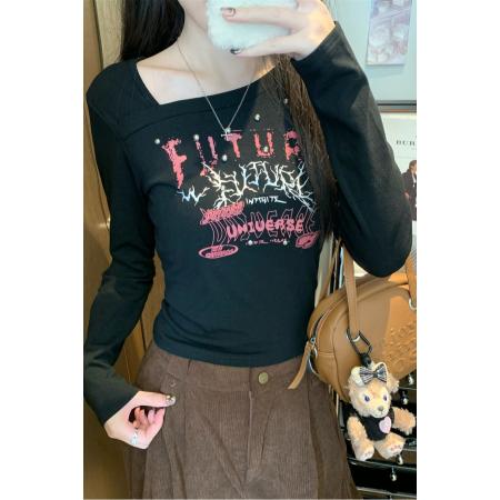FA43808# 钉珠长袖T恤女秋热辣jazz爵士舞纯欲打底衫内搭上衣 服裝批發女裝批發服飾貨源