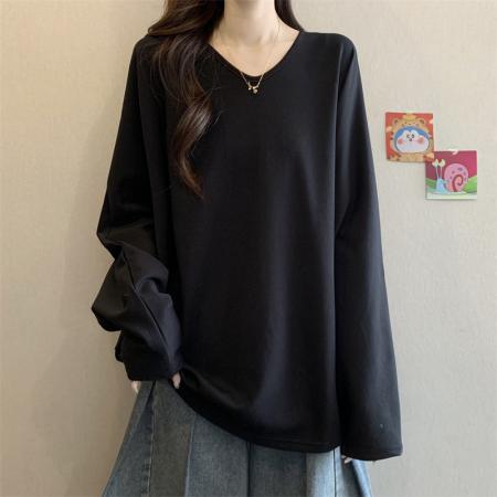 FA43813# 大码胖MM设计感慵懒风蝙蝠袖卫衣宽松百搭遮肉上衣 服裝批發女裝批發服飾貨源