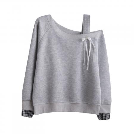 FA43830# 秋季新款韩版曼巴棉百搭露肩长袖卫衣女潮 服裝批發女裝批發服飾貨源
