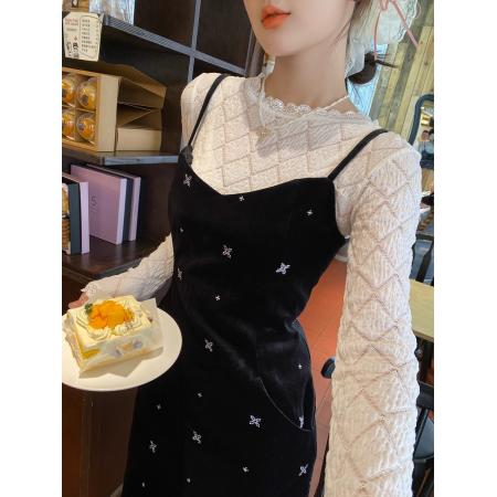 FA43835# 蕾丝边打底衫女内搭高级早秋长袖小香 服裝批發女裝批發服飾貨源