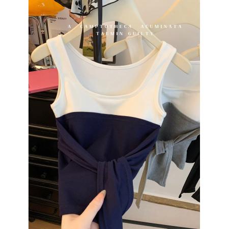 FA43856# 蝴蝶结系带抹胸吊带背心女美背纯欲风性感裹胸内搭甜辣妹上衣外穿 服裝批發女裝批發服飾貨源
