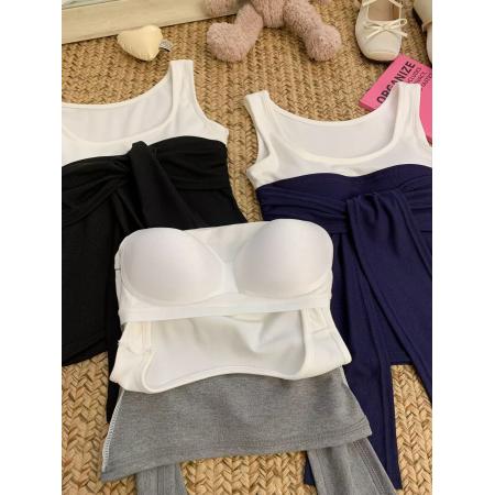 FA43856# 蝴蝶结系带抹胸吊带背心女美背纯欲风性感裹胸内搭甜辣妹上衣外穿 服裝批發女裝批發服飾貨源
