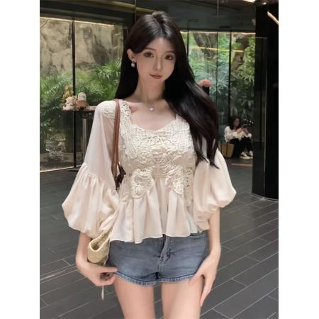 FA43862# 纯欲独特方领长袖t恤女秋冬新款时尚设计感内搭上衣女打底衫 服裝批發女裝批發服飾貨源