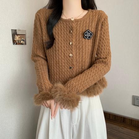 FA43934# 大码女秋冬新款毛衣慵懒风套头宽松针织高级感百搭上衣外套  服裝批發女裝批發服飾貨源