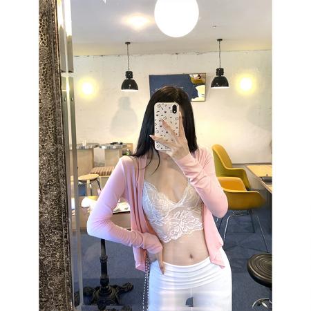 FA43941# -灰色针织开衫女早秋薄款外套外搭披肩上衣  服裝批發女裝批發服飾貨源
