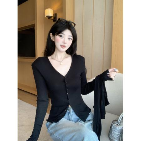 FA43958# 早秋韩系慵懒宽松别致长袖针织开衫女上衣搭配披肩两件套  服裝批發女裝批發服飾貨源