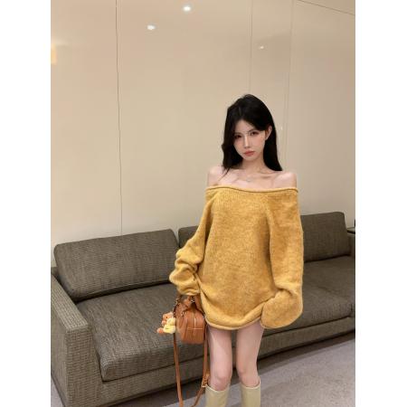 FA43985# 慵懒风长袖前后穿蕾丝拼接宽松毛衣气质别致针织上衣  服裝批發女裝批發服飾貨源