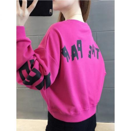 FA44105# 新款高腰小款洋气时尚外套上衣短款小个子卫衣女  服裝批發女裝批發服飾貨源