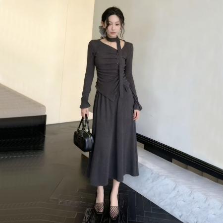 FA44207# 休闲套装新款女装显瘦T恤上衣+高腰半身裙两件套 服裝批發女裝批發服飾貨源