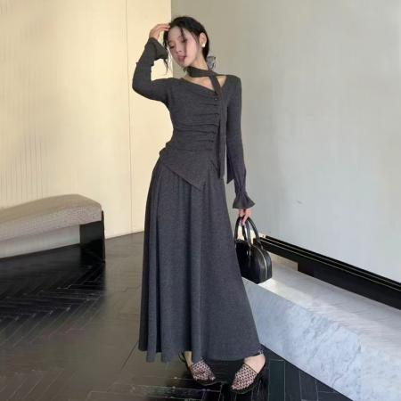 FA44207# 休闲套装新款女装显瘦T恤上衣+高腰半身裙两件套 服裝批發女裝批發服飾貨源