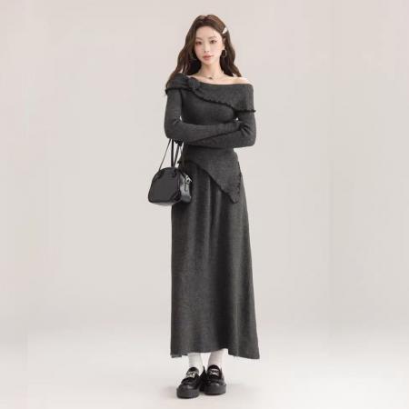 FA44209# 休闲套装新款女装显瘦T恤上衣+高腰半身裙两件套 服裝批發女裝批發服飾貨源