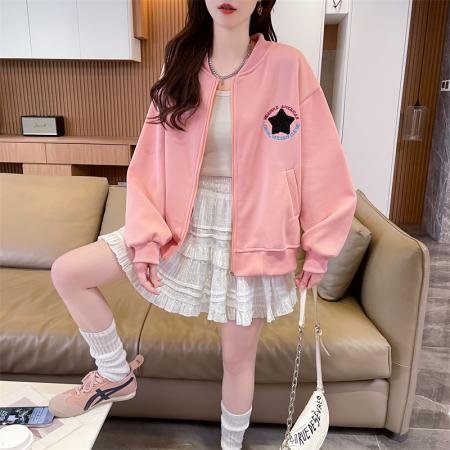 FA44221# 华棉复合春秋薄长袖卫衣女韩版宽松显瘦设计感上衣网红 服裝批發女裝批發服飾貨源