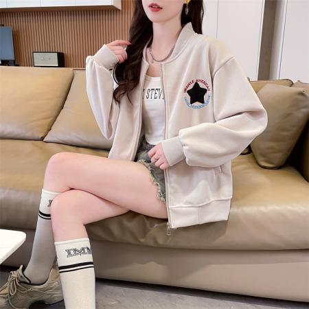 FA44221# 华棉复合春秋薄长袖卫衣女韩版宽松显瘦设计感上衣网红 服裝批發女裝批發服飾貨源