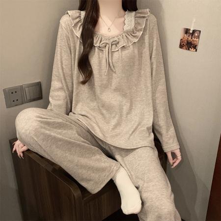 FA44301# 现货秋冬季新款睡衣女双面德绒甜美公主风长袖可外穿家居服套装 服裝批發女裝批發服飾貨源