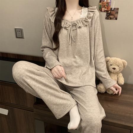 FA44301# 现货秋冬季新款睡衣女双面德绒甜美公主风长袖可外穿家居服套装 服裝批發女裝批發服飾貨源