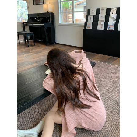 纯欲风减龄套装女秋季新款长袖开衫上衣显瘦吊带连衣裙两件套 服裝批發女裝批發服飾貨源