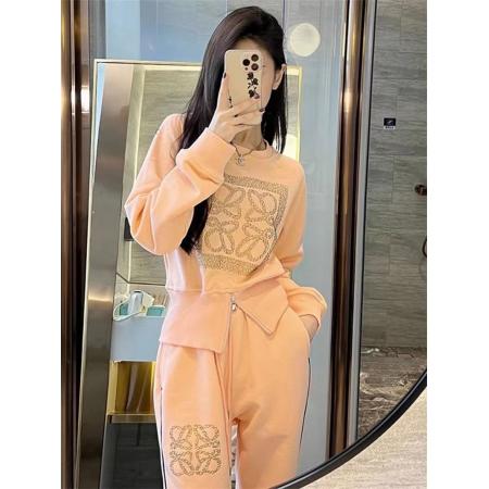 圆领烫钻卫衣时尚套装女秋冬季新款小众设计感气质两件套 服裝批發女裝批發服飾貨源