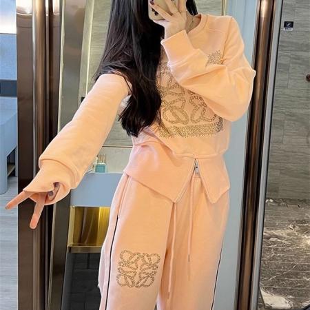 圆领烫钻卫衣时尚套装女秋冬季新款小众设计感气质两件套 服裝批發女裝批發服飾貨源