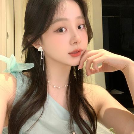 CX13527# 最便宜饰品批发 韩系百搭高级感微镶锆石滴釉花朵耳钉女轻奢小众长款流苏耳环耳饰