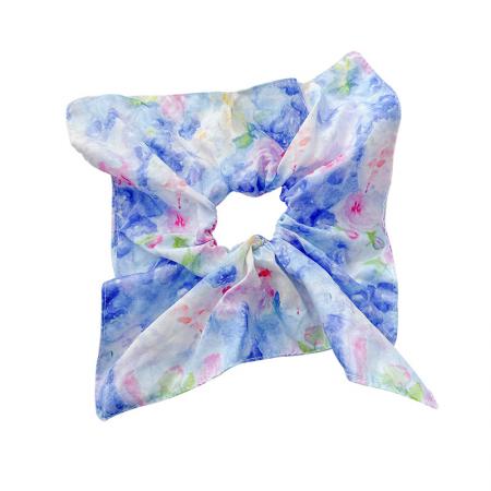 CX13534#最便宜饰品批发 复古油画风方巾大肠发圈女高弹力扎马尾发绳气质不伤发耐用发饰新