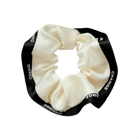 CX13543# 最便宜饰品批发 韩版布艺字母大肠发圈女扎丸子头橡皮筋发绳高级感褶皱头绳发饰