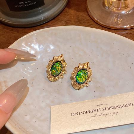CX13600# 最便宜饰品批发 法式复古高级感不规则几何形耳环女轻奢小众简约冷淡风耳钉耳饰品