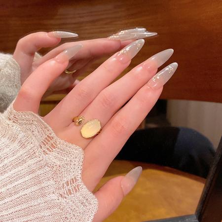 CX13602# 最便宜饰品批发 韩系爆款鸽子蛋猫眼石戒指女个性高级感简约气质开口食指戒指环