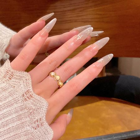 CX13603# 最便宜饰品批发 轻奢小众高级感猫眼石戒指女开口可调节食指戒网红同款指环批发
