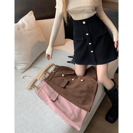 FA44338# 大码女装半身裙女秋冬高腰a字包臀短裙一步裙子 服裝批發女裝批發服飾貨源