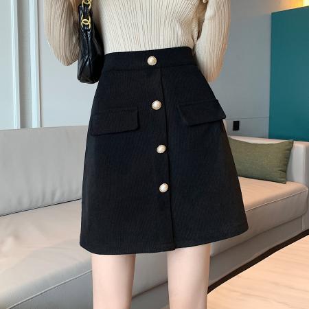 FA44338# 大码女装半身裙女秋冬高腰a字包臀短裙一步裙子 服裝批發女裝批發服飾貨源